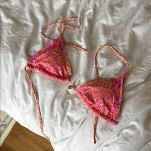 Vibrant Pink and Orange Bikini Top